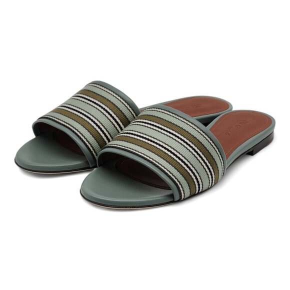 Loro Piana The Suitcase Stripe Sandals in Blue $750 - Picture 3 of 15
